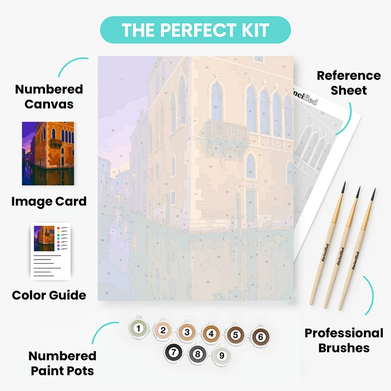 Twilight Canal Palazzo - Paint by Numbers Kit