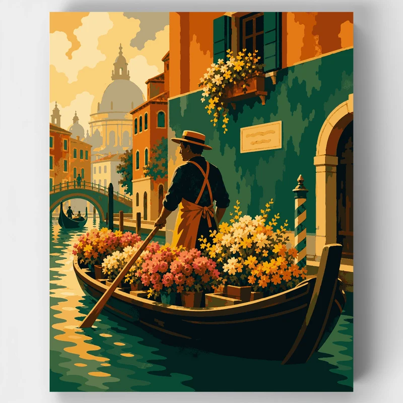Venetian Flower Boat - Paint by Numbers Kit