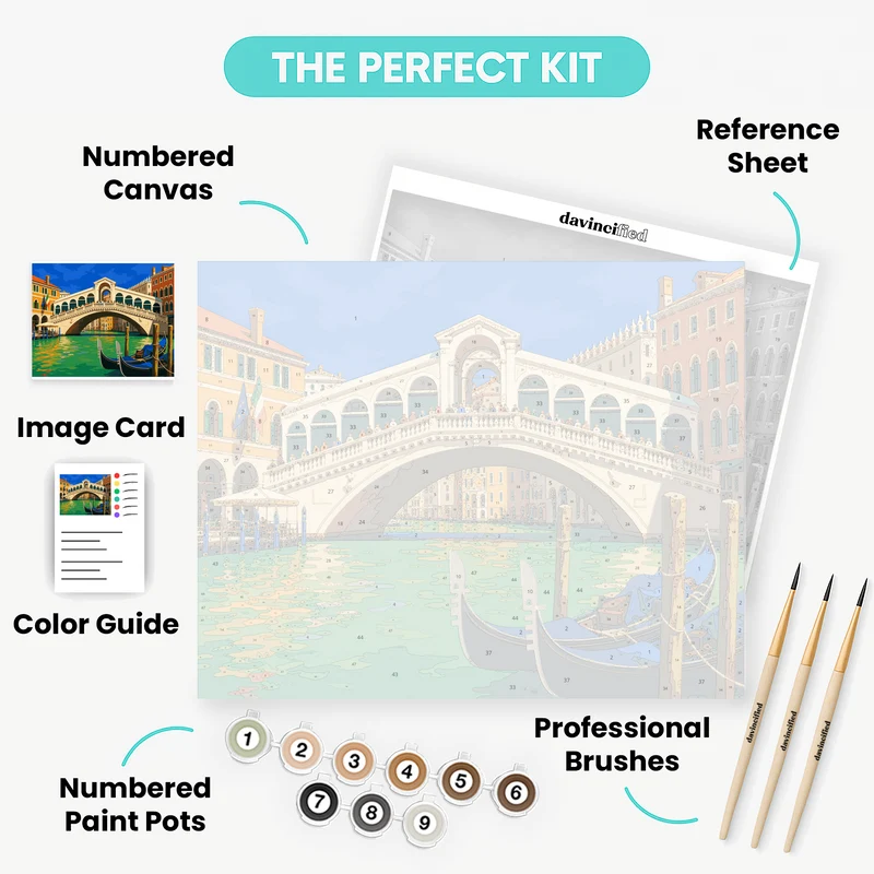 Rialto Bridge Gondolas - Paint by Numbers Kit