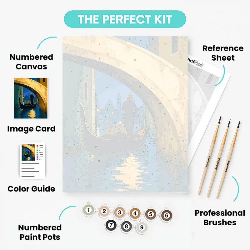 Gondola Under the Bridge - Paint by Numbers Kit
