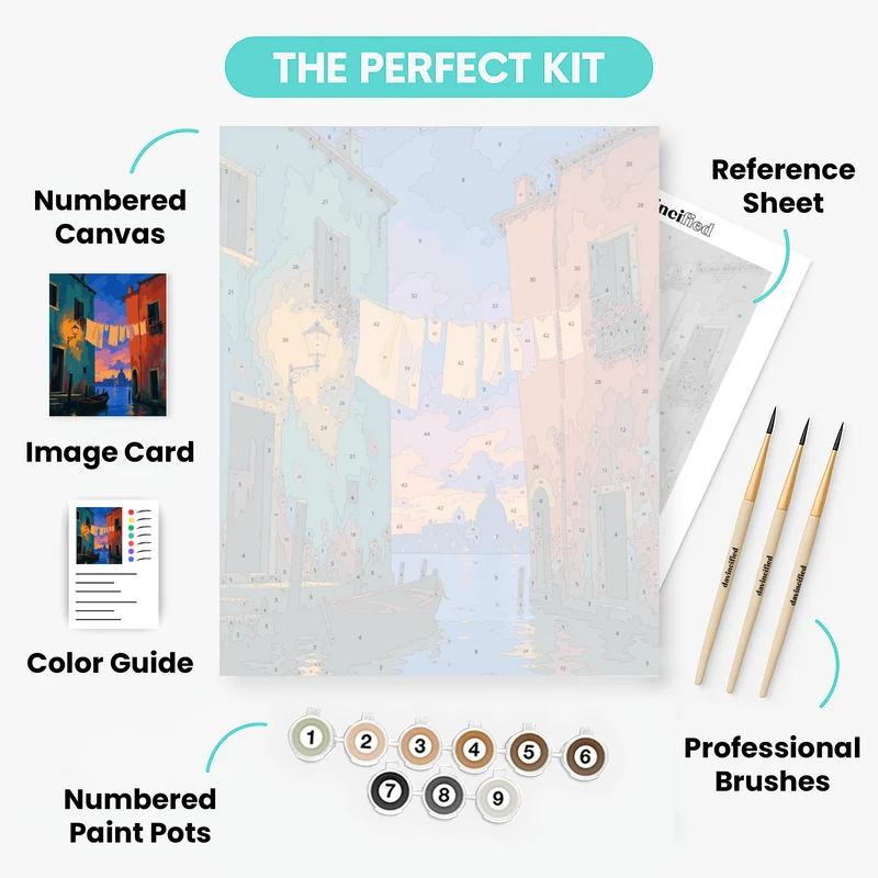 Venetian Laundry Line - Paint by Numbers Kit
