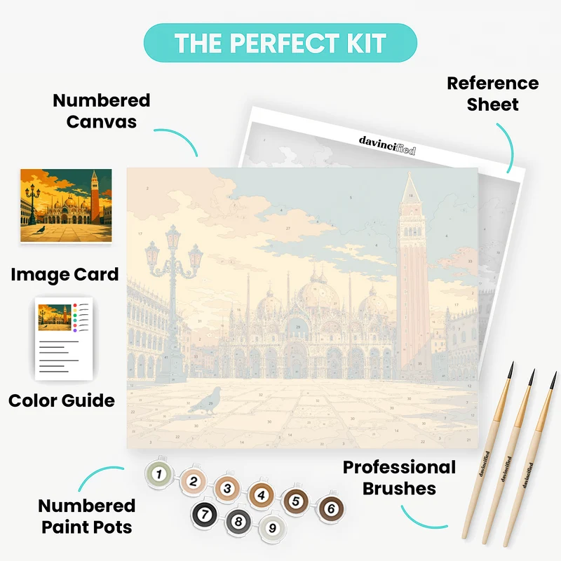 St. Mark's Square Sunset - Paint by Numbers Kit