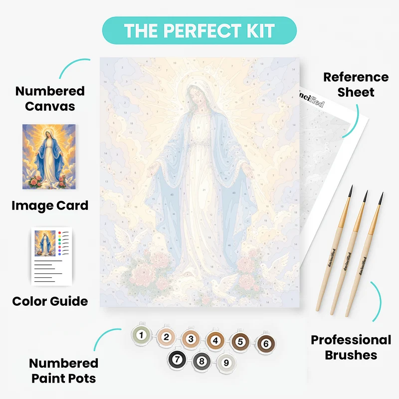 Radiant Madonna with Doves - Paint by Numbers Kit