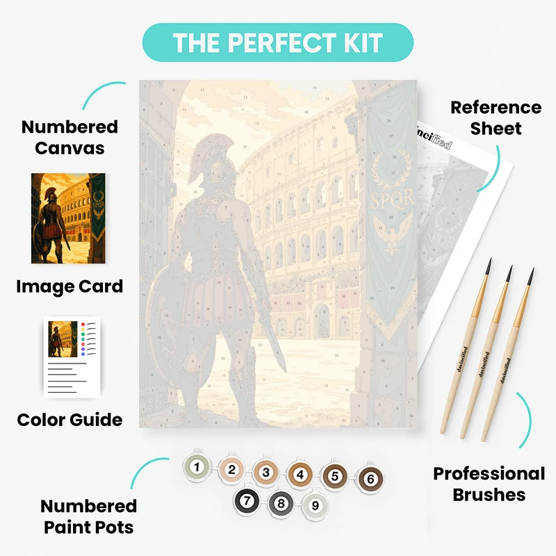 Gladiator at the Colosseum - Paint by Numbers Kit