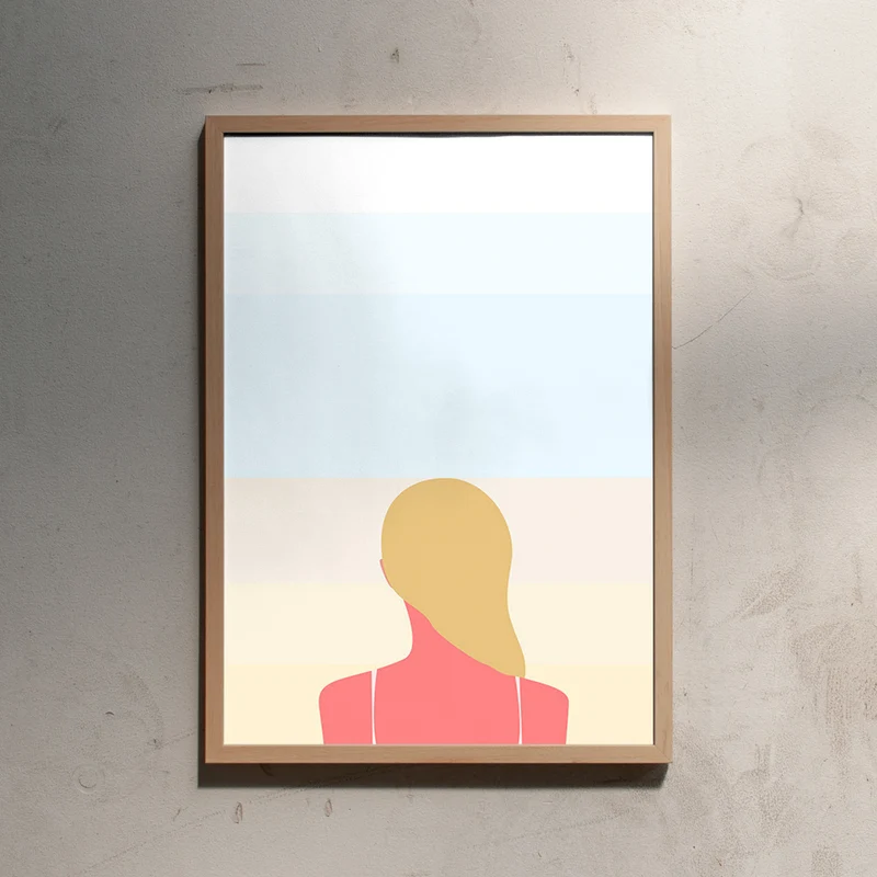 En smuk dag pa stranden - girl (Din A2)