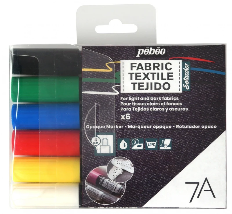 Pebeo Textilmarker Set Setacolor 6 Stk. CLASSIC