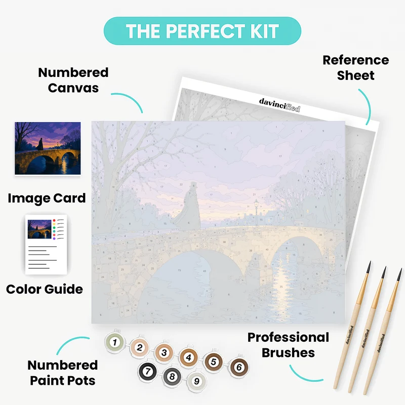 Cloaked Figure on Bridge - Paint by Numbers Kit