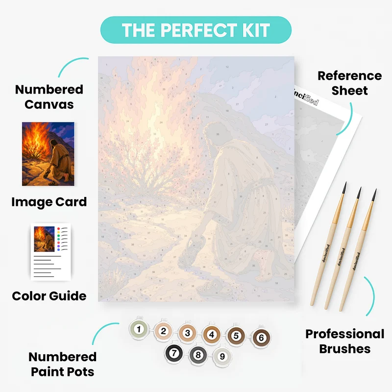 Moses and the Burning Bush - Paint by Numbers Kit