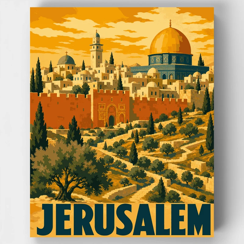 Golden Dome of Jerusalem - Paint by Numbers Kit