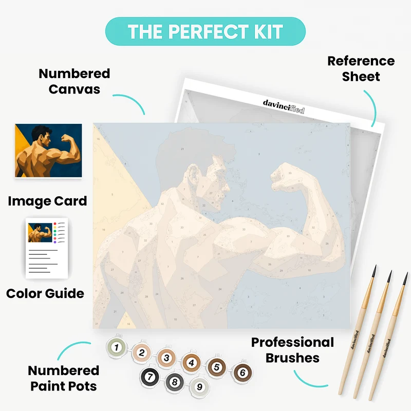 Flexing Bicep - Paint by Numbers Kit