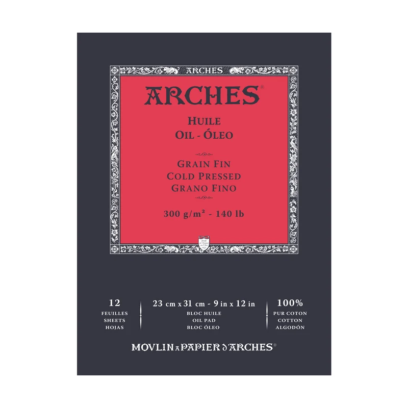 Μπλοκ για ελαιογραφία ARCHES Huile CP 300 g/m² 23 x 31 cm - 12 φύλλα