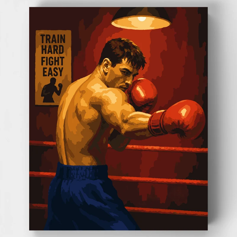 Boxer's Knockout Punch - Paint by Numbers Kit