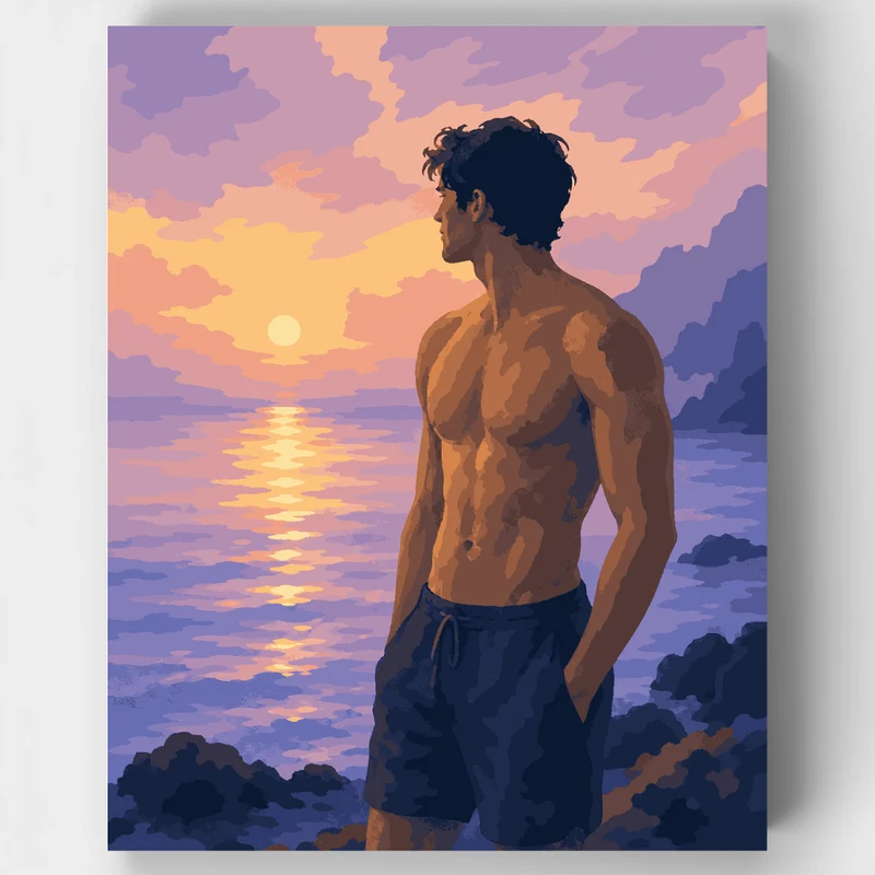 Golden Sunset Gaze - Paint by Numbers Kit