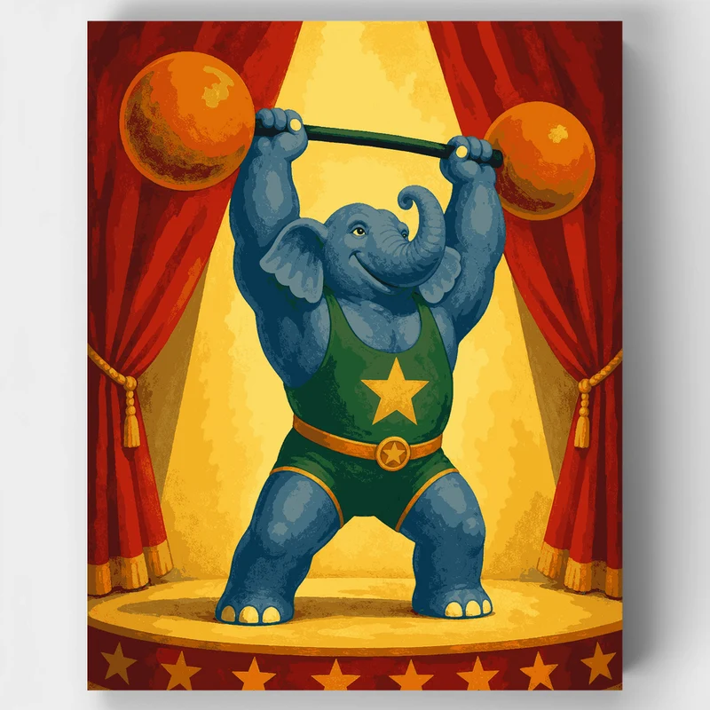 Strongman Elephant - Paint by Numbers Kit