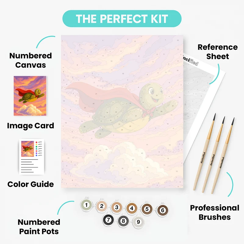 Super Turtle Flight - Paint by Numbers Kit