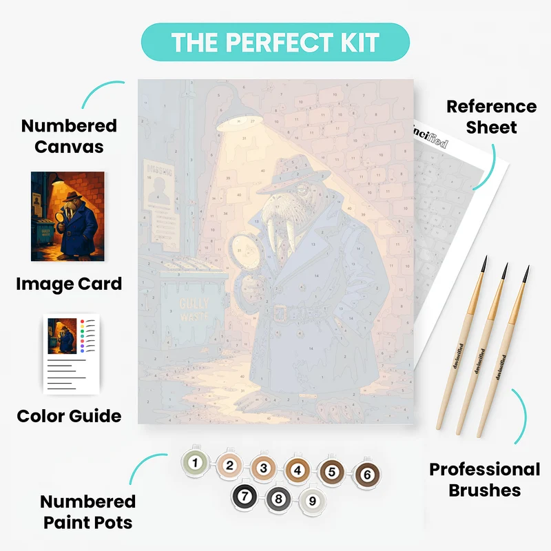 Walrus Detective - Paint by Numbers Kit