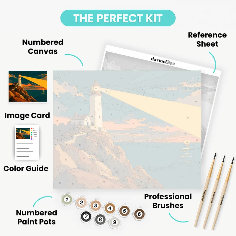 Coastal Beam at Sunset - Paint by Numbers Kit