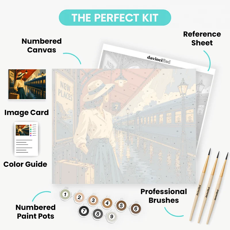 Rainy Platform Farewell - Paint by Numbers Kit
