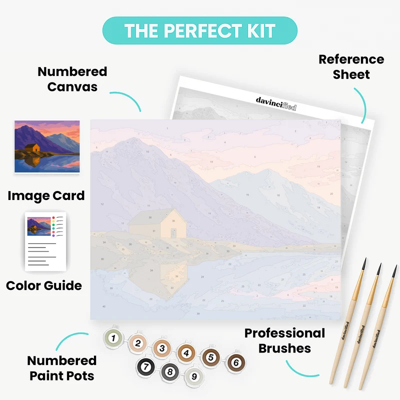 Alpine Lake Cabin - Paint by Numbers Kit