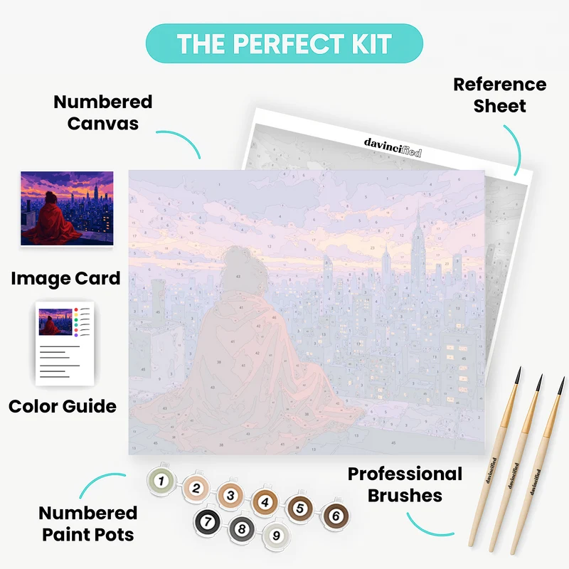 Rooftop City Glow - Paint by Numbers Kit