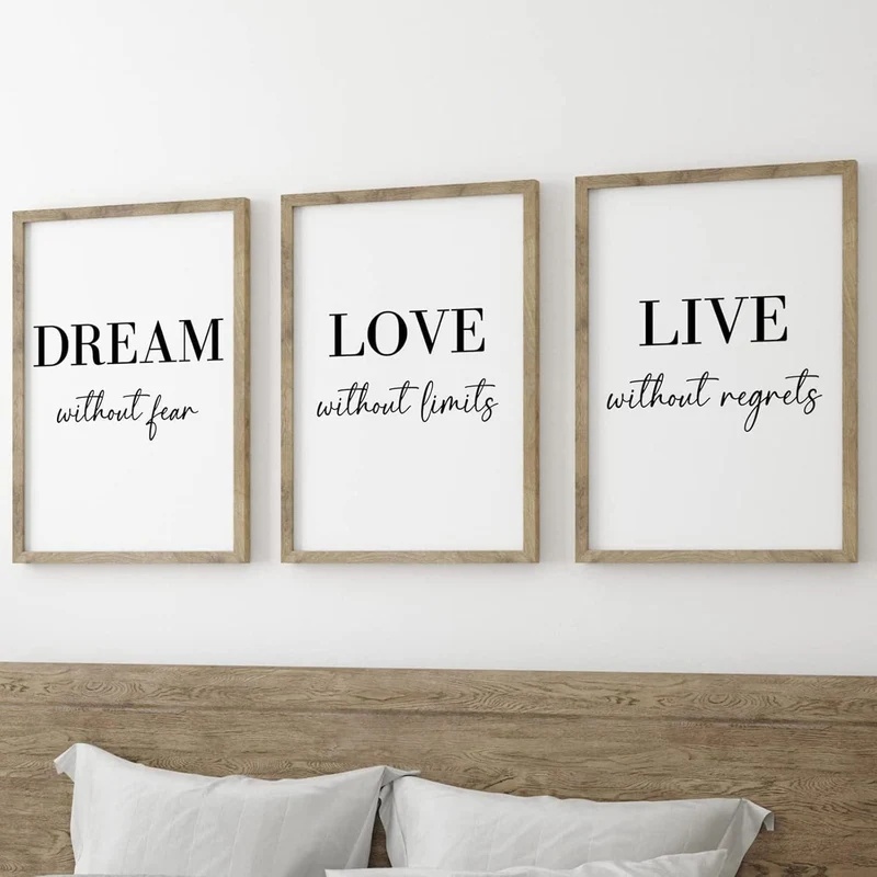 3er Poster Set Schwarz Weiß Linie Kunst 40x50cm