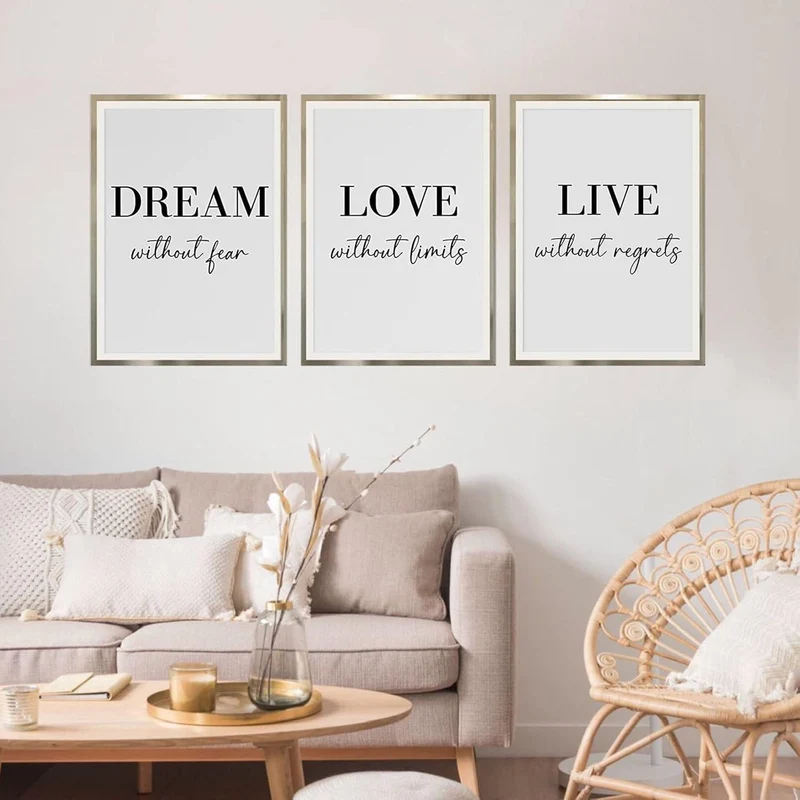 3er Poster Set Schwarz Weiß Linie Kunst 40x50cm