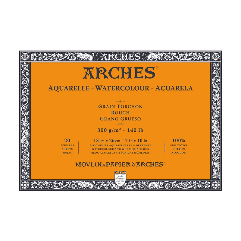 Blocco acquerello ARCHES Rough bianco naturale 300 g/m² 10 – 31 cm - 20 fogli
