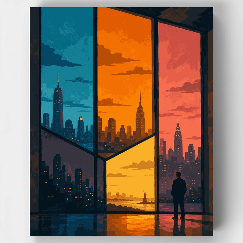 City Through Glass - Paint by Numbers Kit