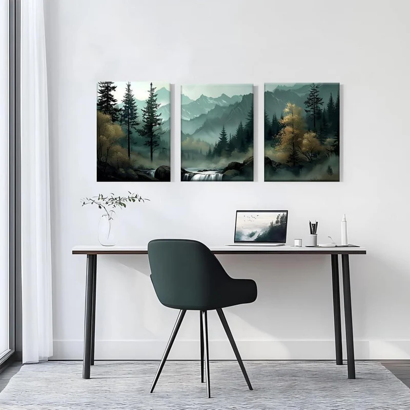 3-teiliges Leinwandbild: Wald & Natur, Modernes Wandbild