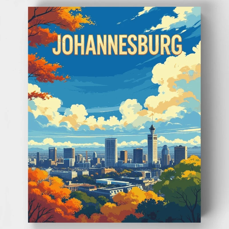Johannesburg Autumn Skyline - Paint by Numbers Kit
