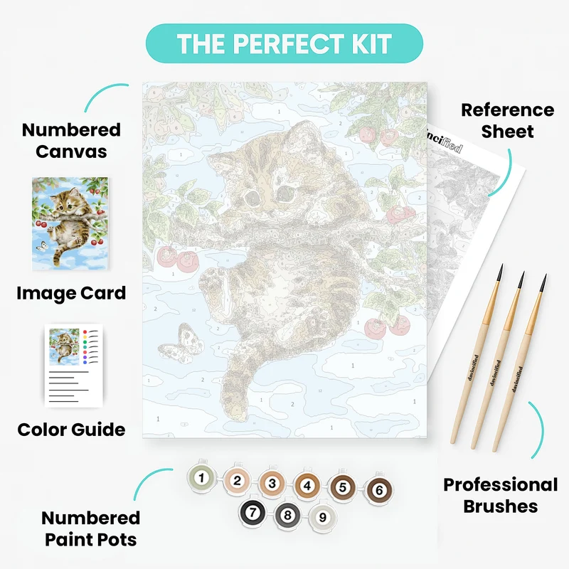 Cherry Kitten - Paint by Numbers Kit