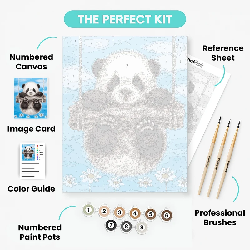 Panda Swing - Paint by Numbers Kit