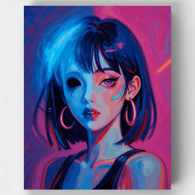 "Cold and Damp Cyber Punk" Paint by Numbers Kit