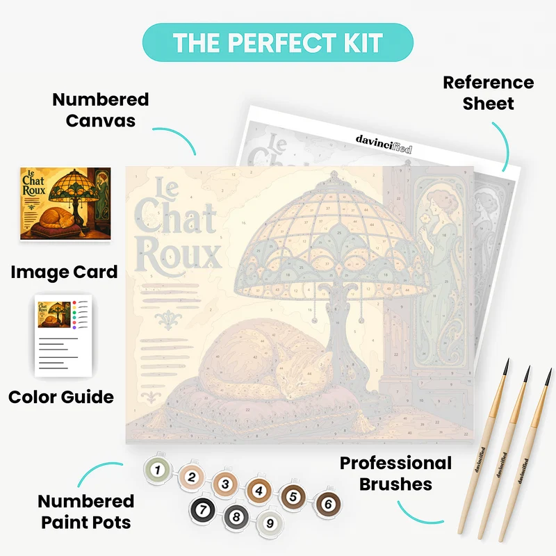 Sleeping Ginger Cat - Paint by Numbers Kit