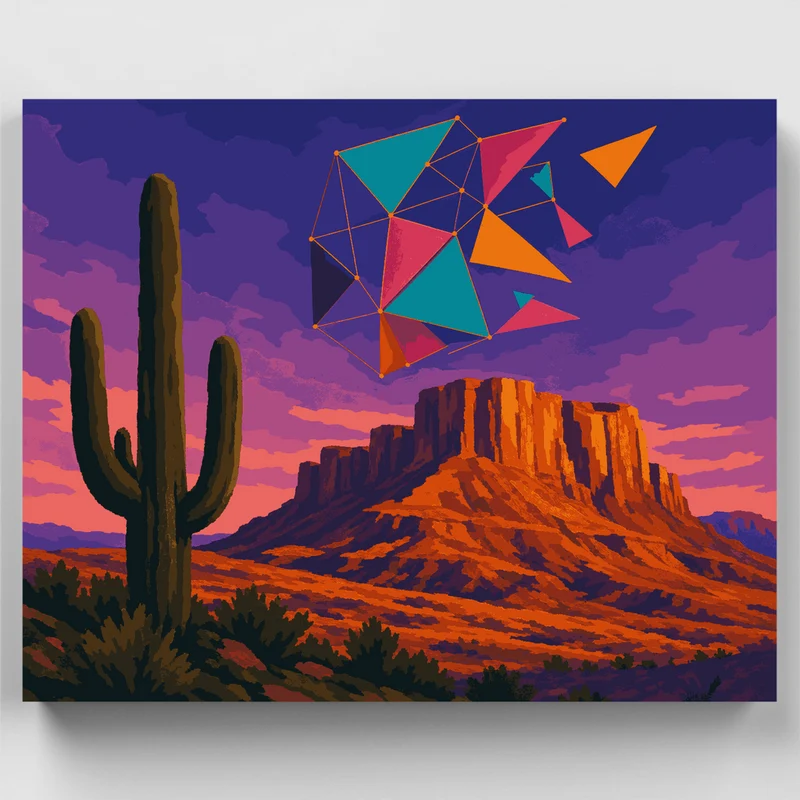 Desert Mesa Geometry - Paint by Numbers Kit