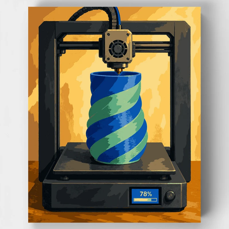 Spiral Vase Printing - Paint by Numbers Kit