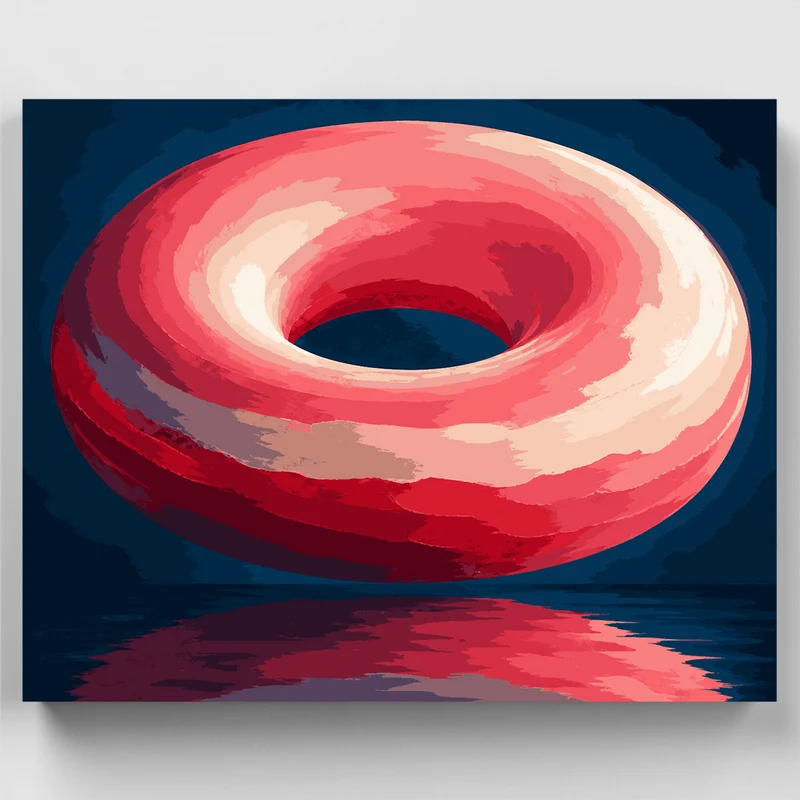 Floating Red Torus - Paint by Numbers Kit