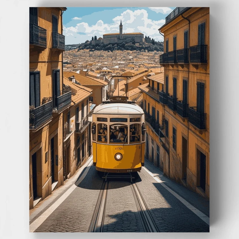 Lisbon Yellow Tram - Paint by Numbers Kit