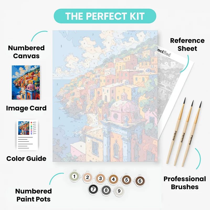 Positano Coastal Village - Paint by Numbers Kit