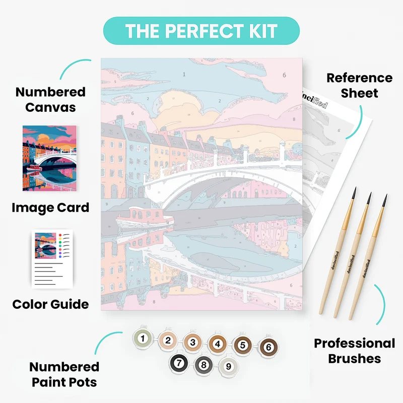 Dublin Ha'penny Bridge - Paint by Numbers Kit