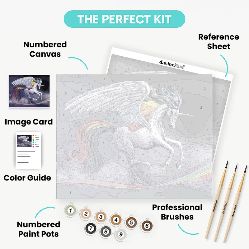 Rainbow Dancer Unicorn - Paint by Numbers Kit