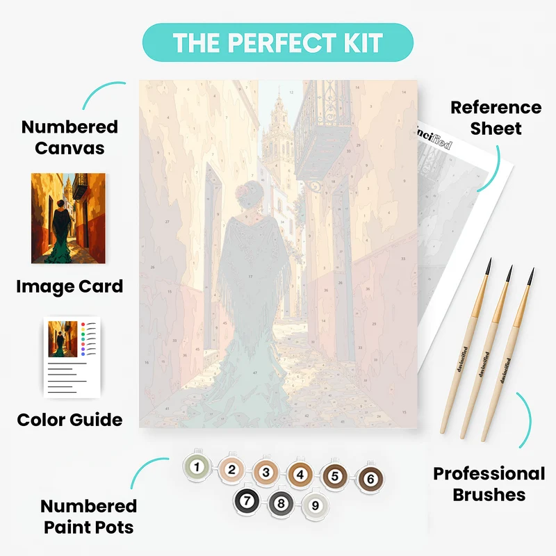 Seville Alleyway Dancer - Paint by Numbers Kit