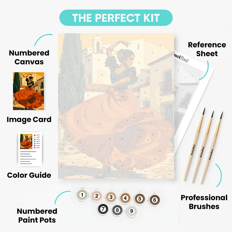 Swirling Orange Skirt - Paint by Numbers Kit