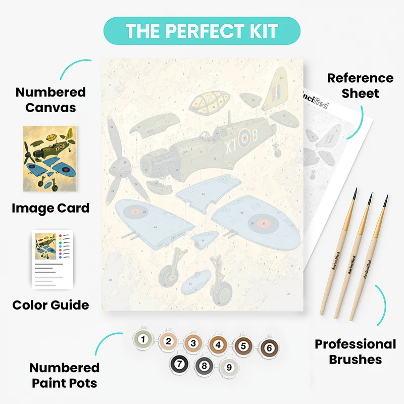 Exploded Spitfire - Paint by Numbers Kit