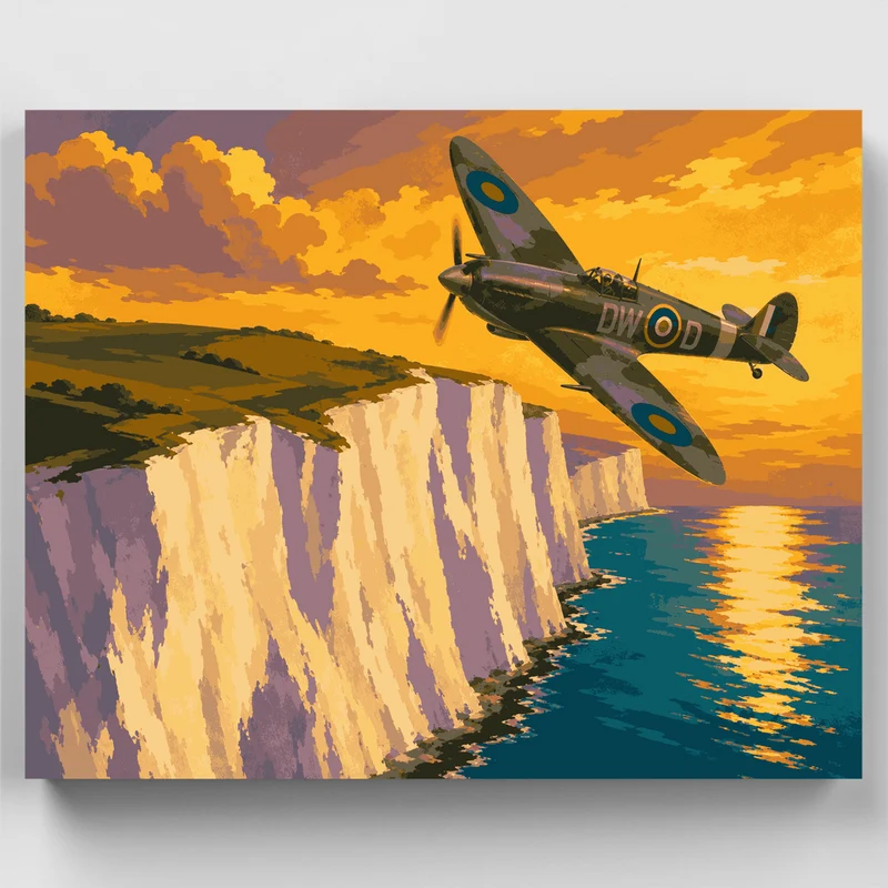 Cliffs of Dover Spitfire - Paint by Numbers Kit