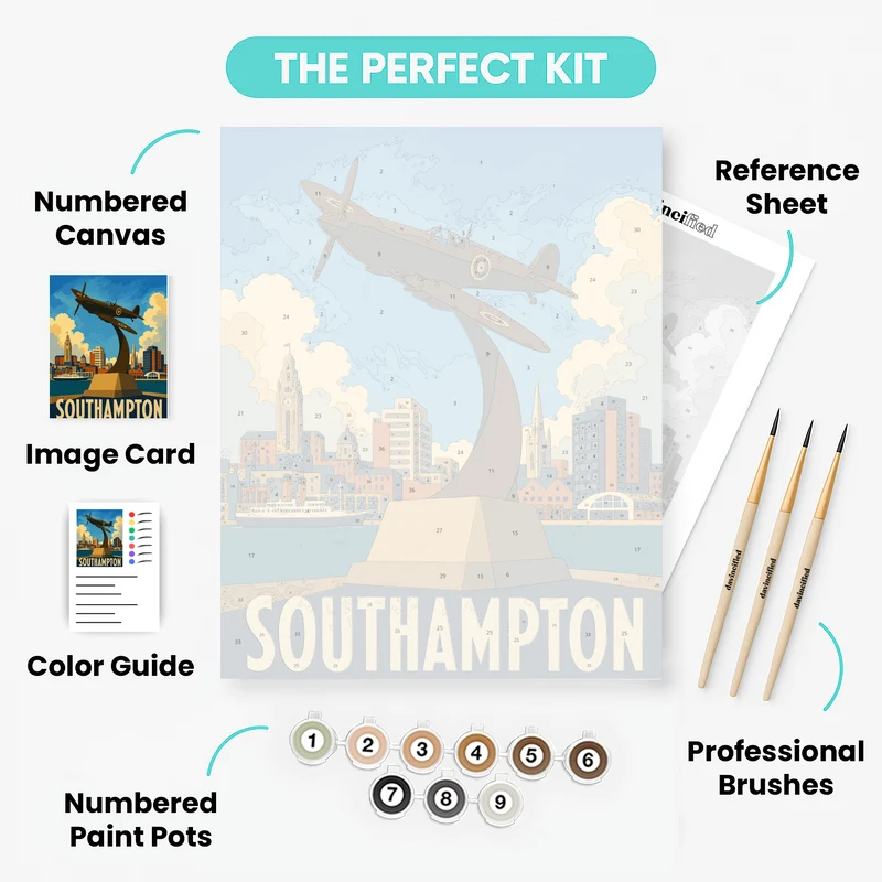 Spitfire Over Southampton - Paint by Numbers Kit