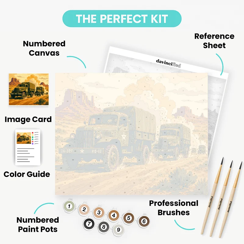 Desert Convoy - Paint by Numbers Kit