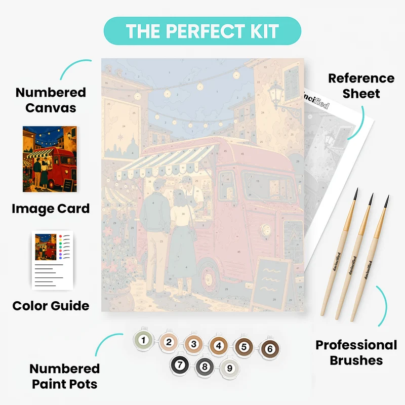 Evening Food Truck - Paint by Numbers Kit