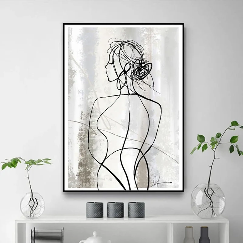 Abstraktes Leinwandbild 3er Set 30x40 cm Geometrie Wandkunst