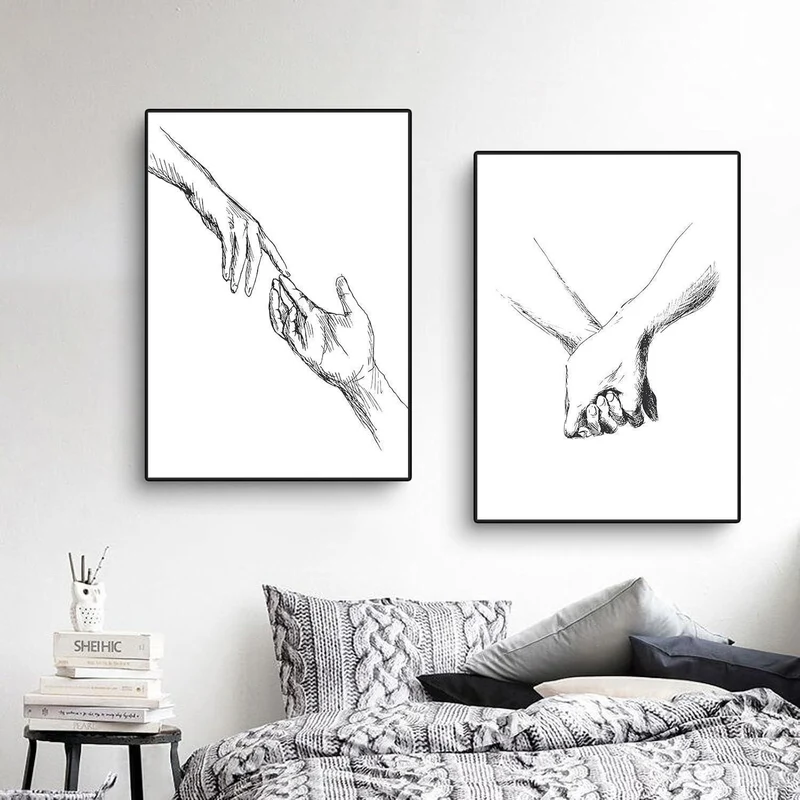 Premium Poster Set "Hand in Hand" - Moderne Wandkunst 30x40cm
